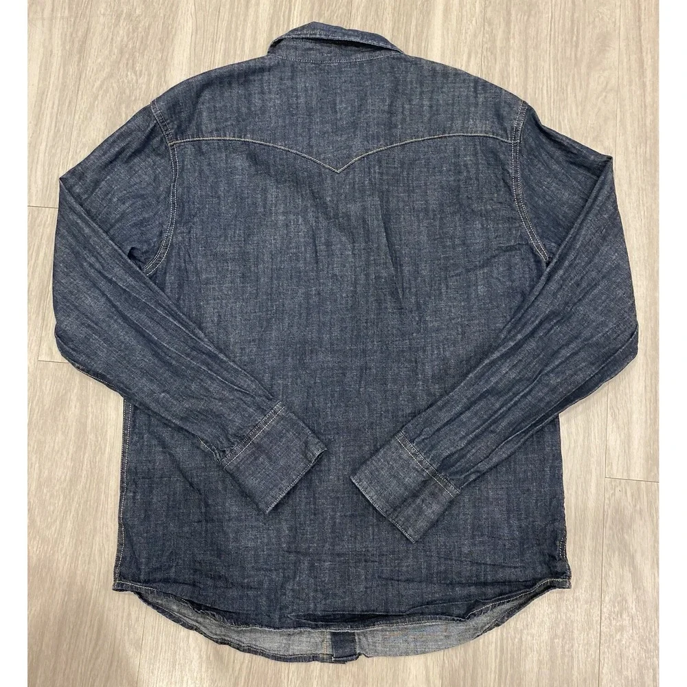 Levis Shirt Men's Large Blue Denim Pearl Snap Regular Fit Long Sleeve Jean L